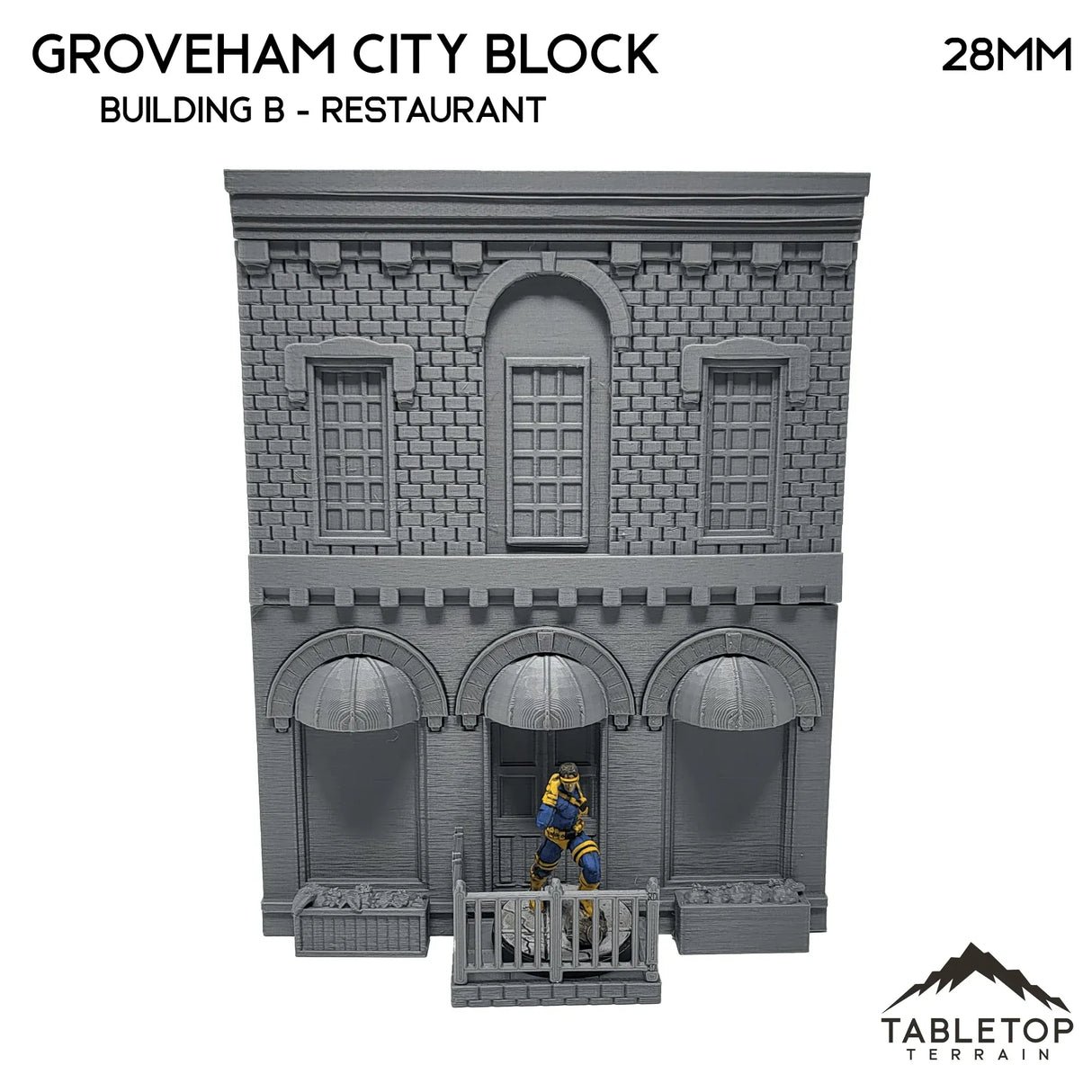 Tabletop Terrain Building 40mm / Building B (restaurant) Groveham City Block