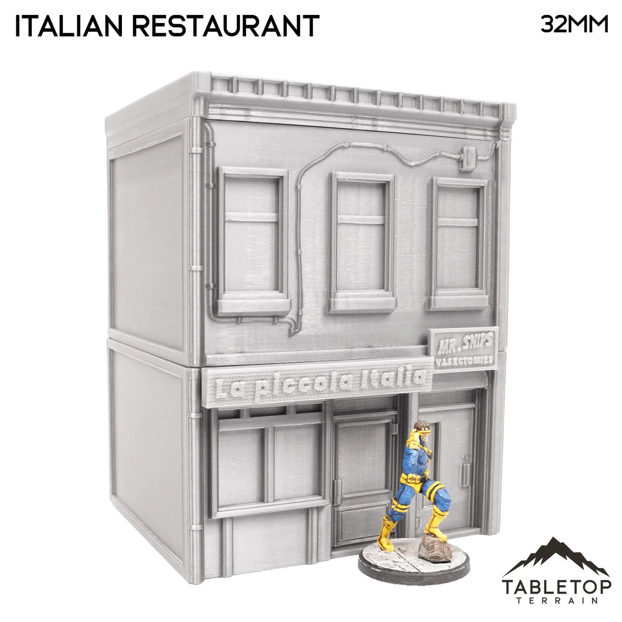 Tabletop Terrain Building 40mm / Italian Restaurant Bleecker Street City Block
