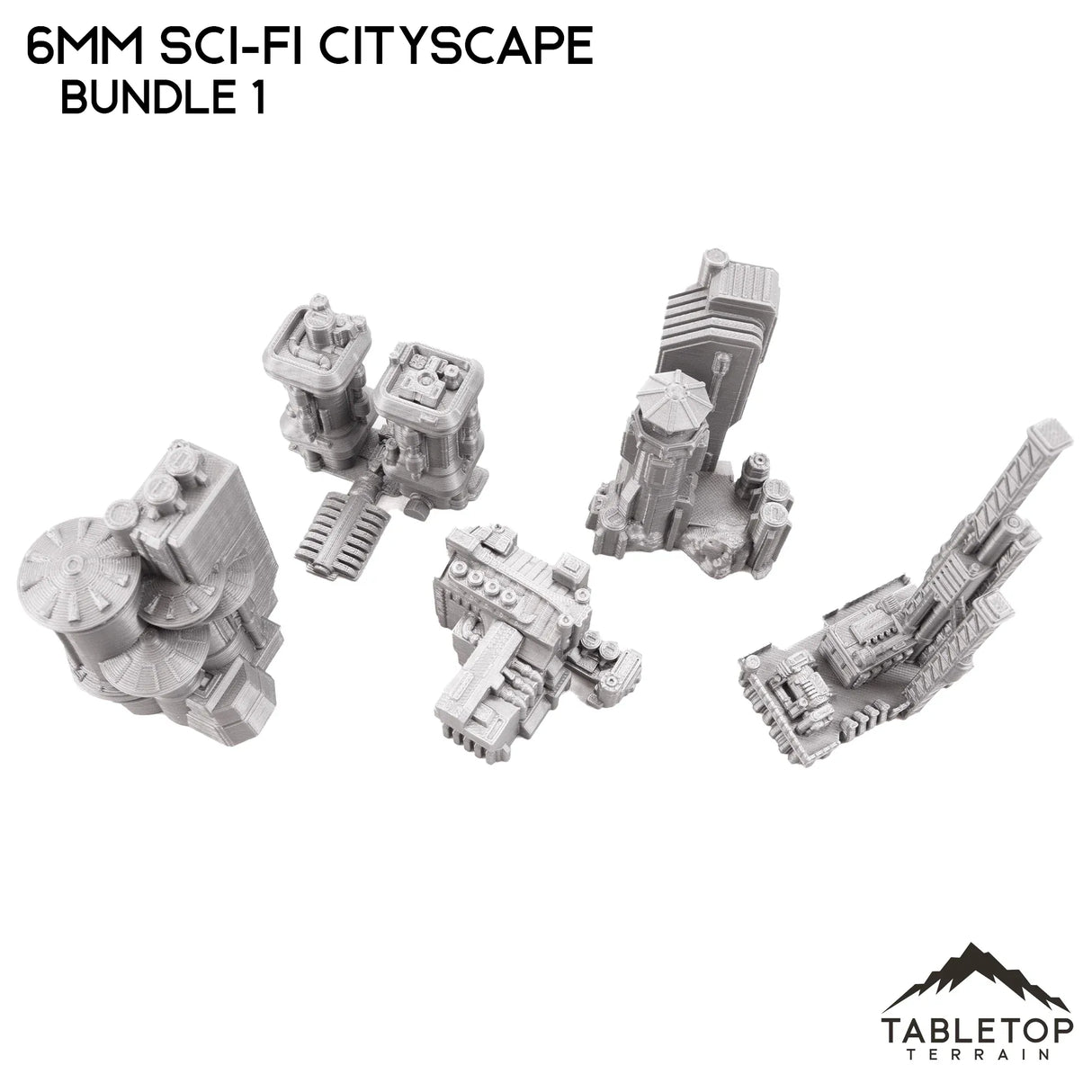 Tabletop Terrain Building 6mm Sci-Fi Cityscape Bundle 1