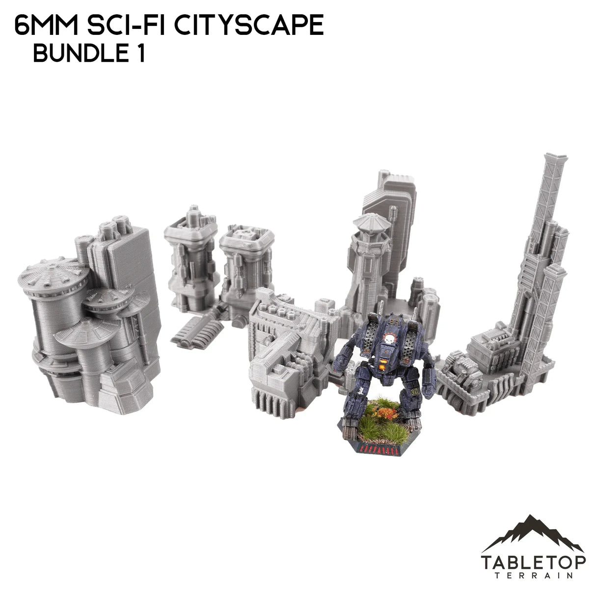 Tabletop Terrain Building 6mm Sci-Fi Cityscape Bundle 1