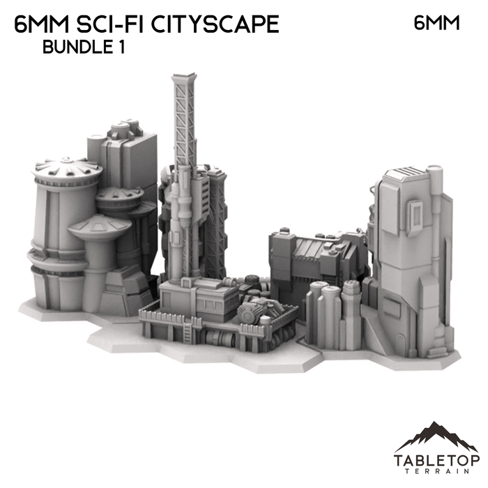 Tabletop Terrain Building 6mm Sci-Fi Cityscape Bundle 1