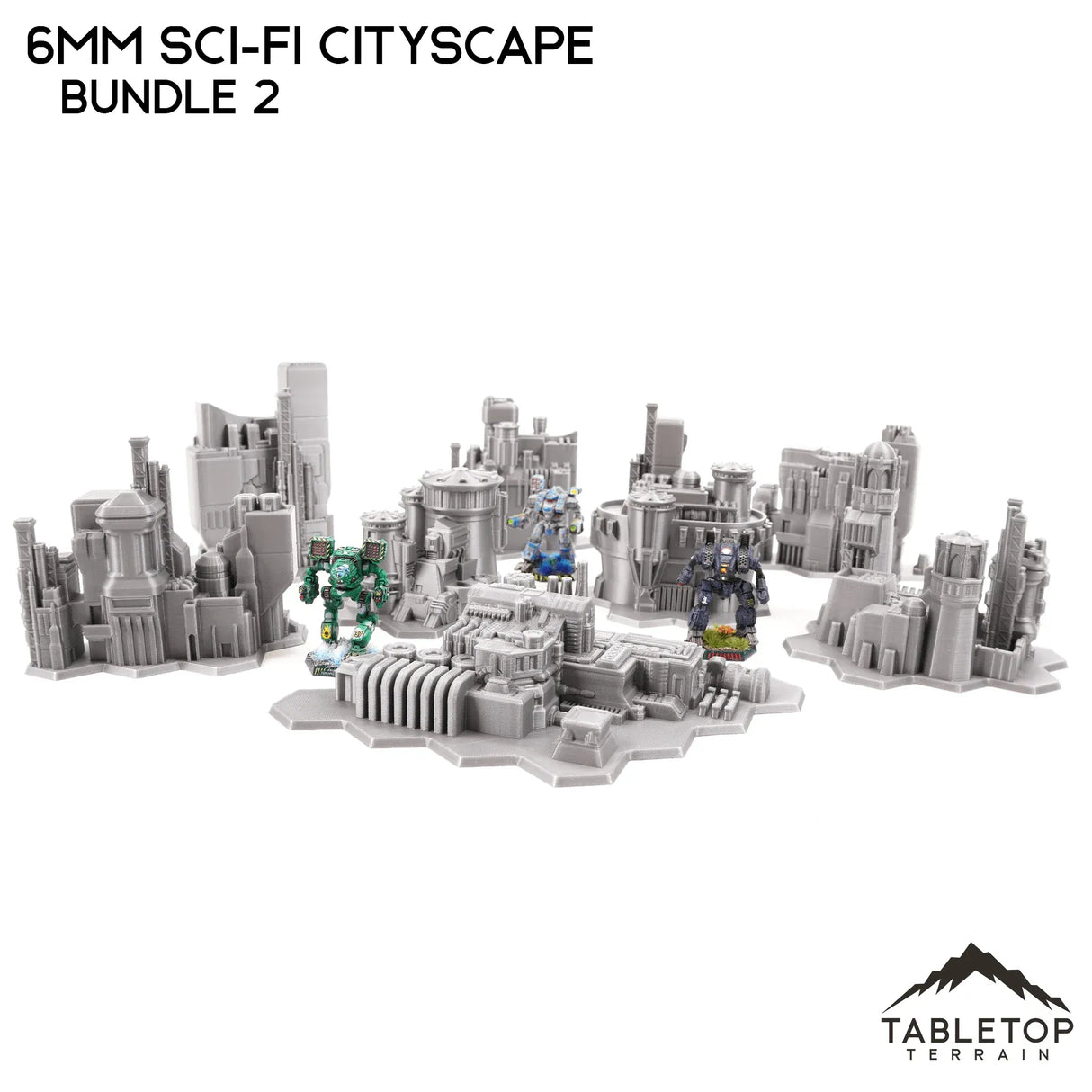 Tabletop Terrain Building 6mm Sci-Fi Cityscape Bundle 2