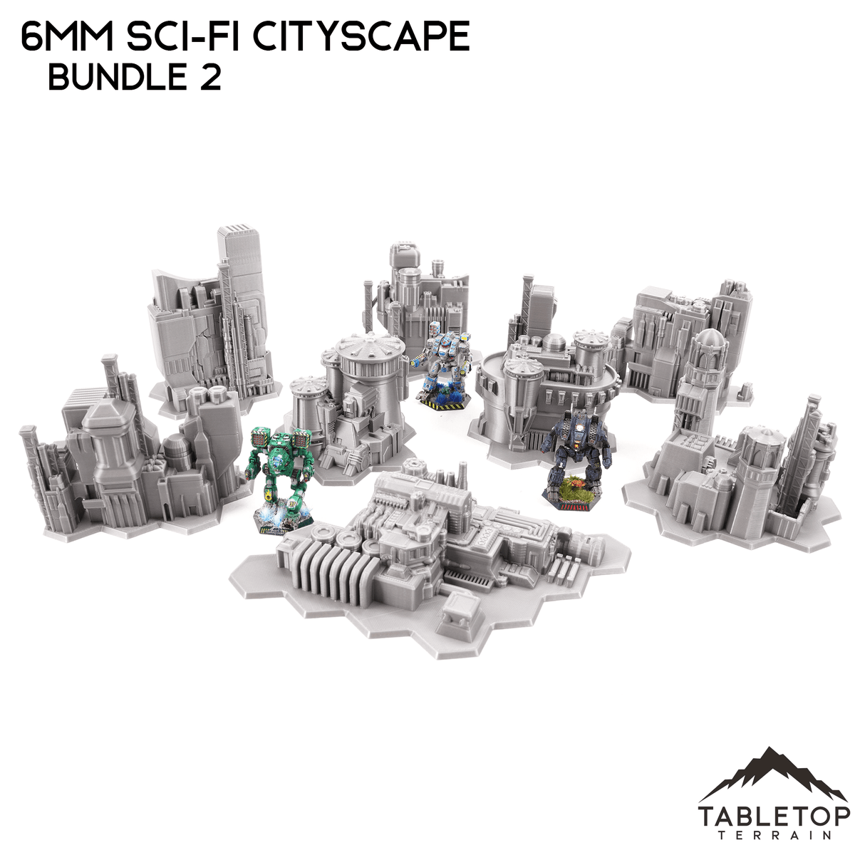 Tabletop Terrain Building 6mm Sci-Fi Cityscape Bundle 2