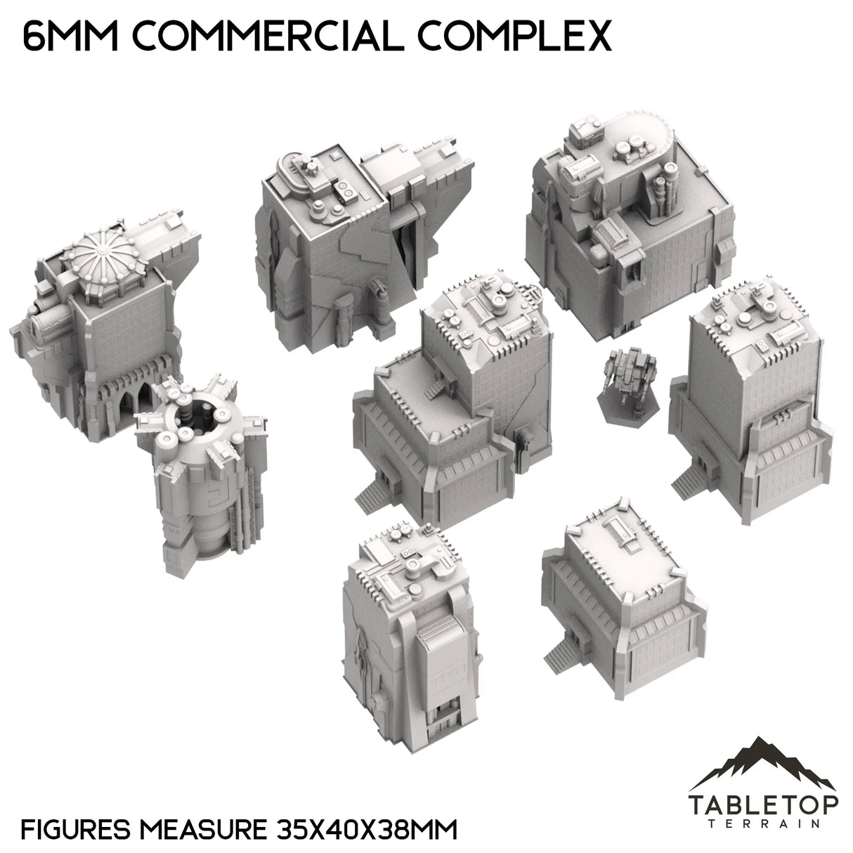 Tabletop Terrain Building 6mm Sci-Fi Commercial Complex Bundle 1