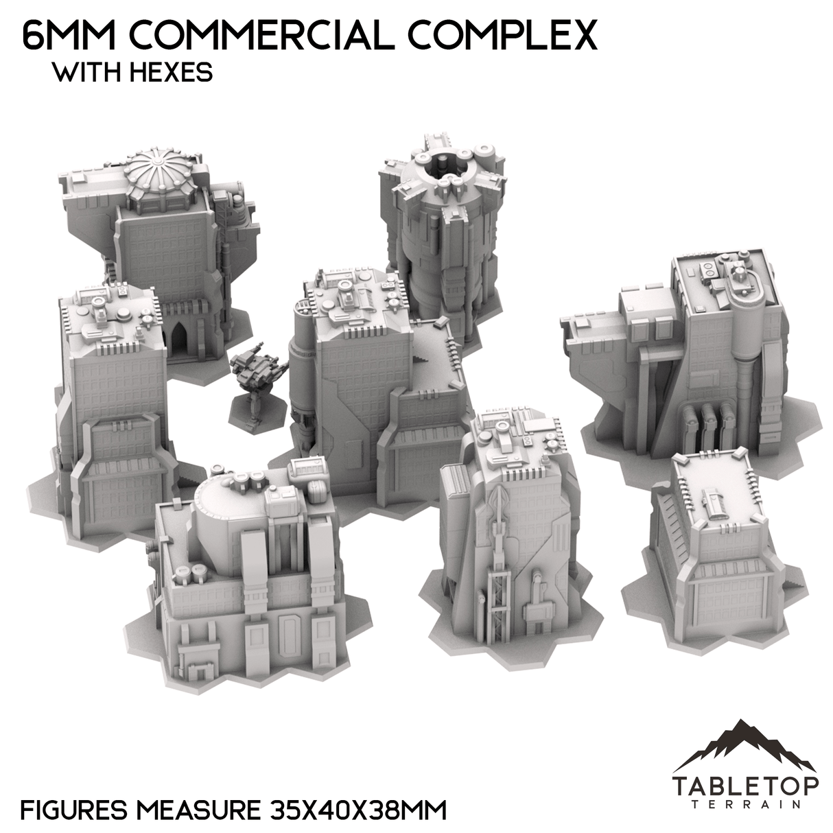 Tabletop Terrain Building 6mm Sci-Fi Commercial Complex Bundle 1