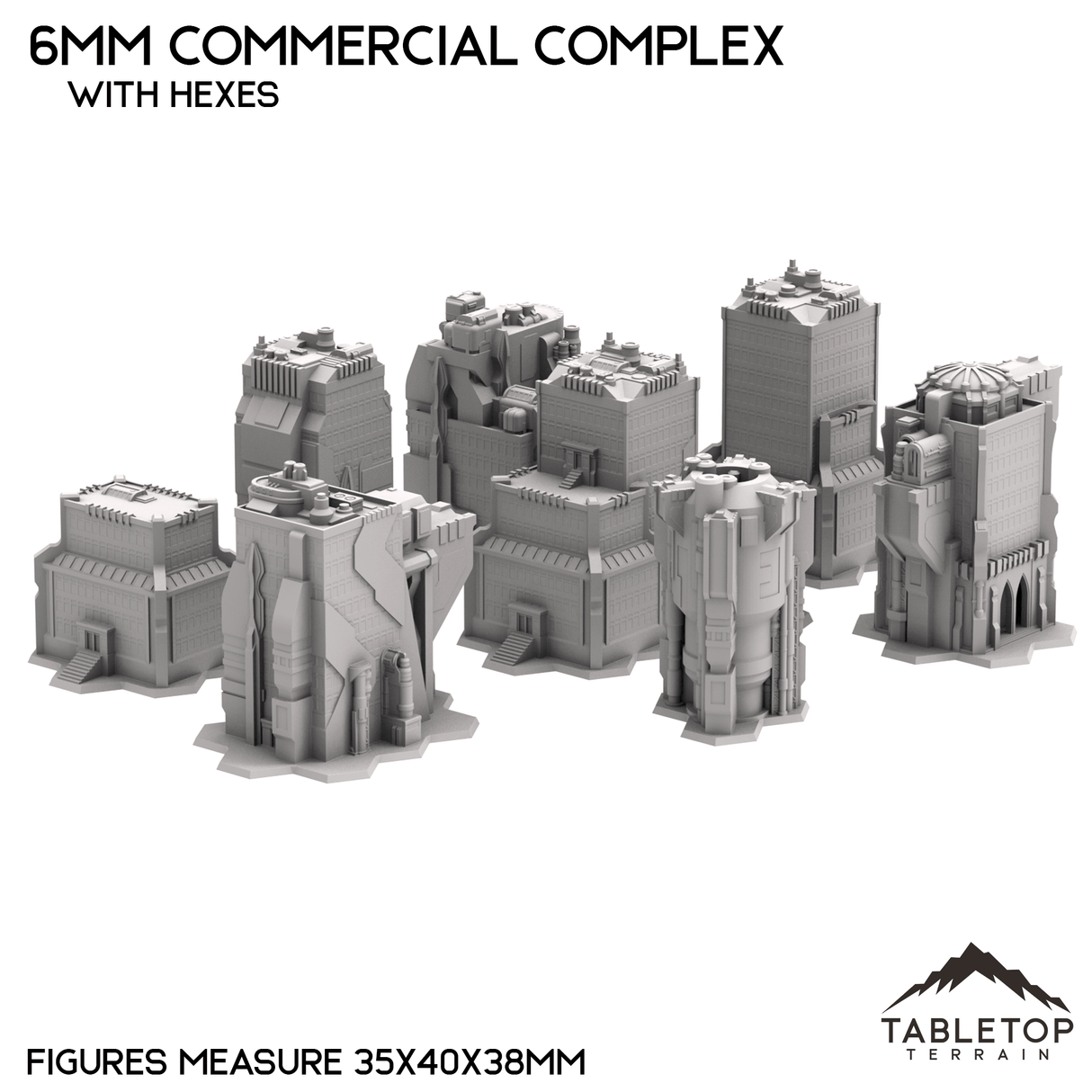 Tabletop Terrain Building 6mm Sci-Fi Commercial Complex Bundle 1