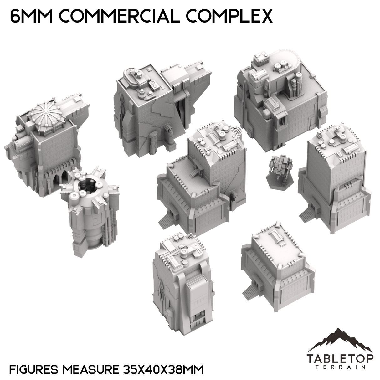 Tabletop Terrain Building 6mm Sci-Fi Commercial Complex Bundle 1