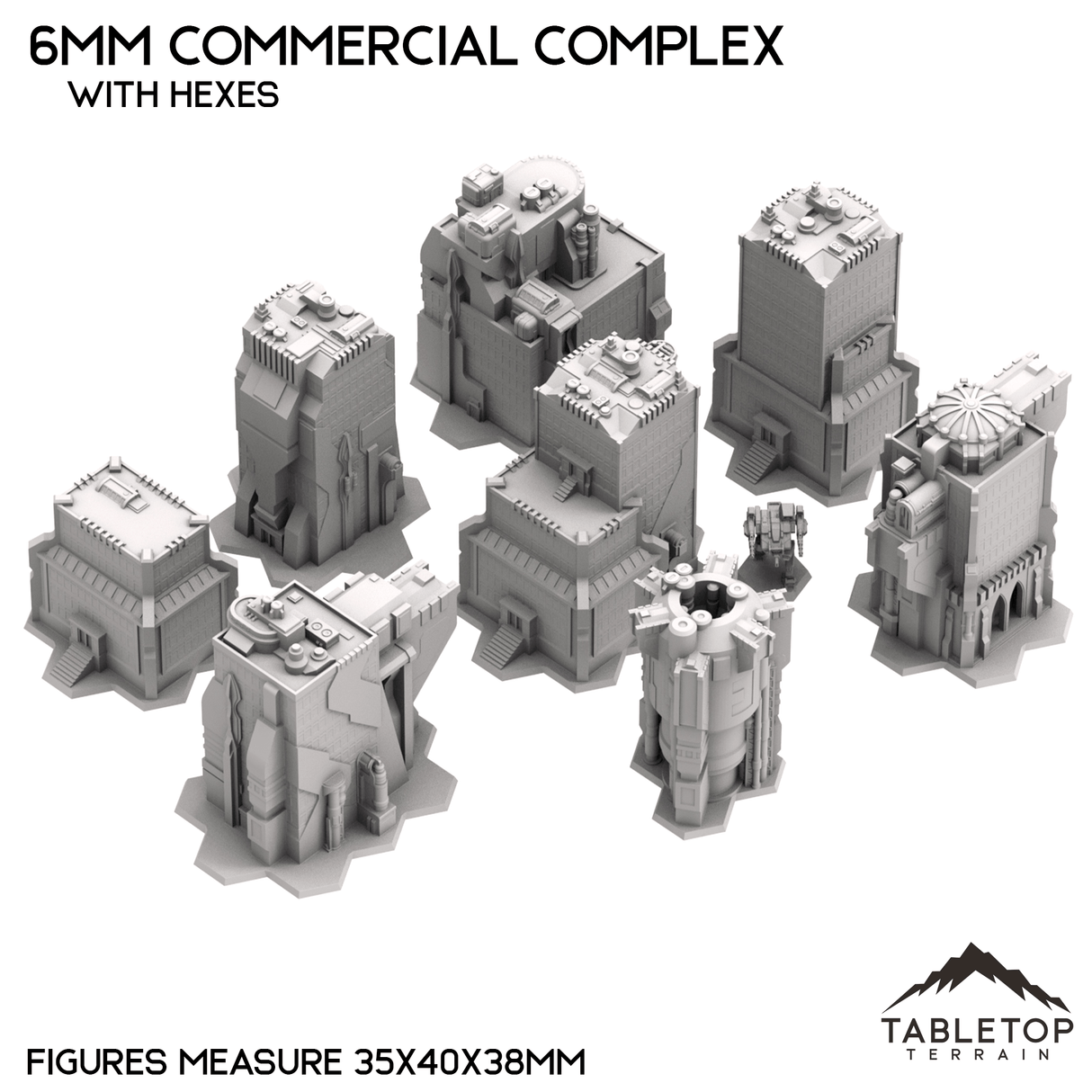 Tabletop Terrain Building 6mm Sci-Fi Commercial Complex Bundle 1
