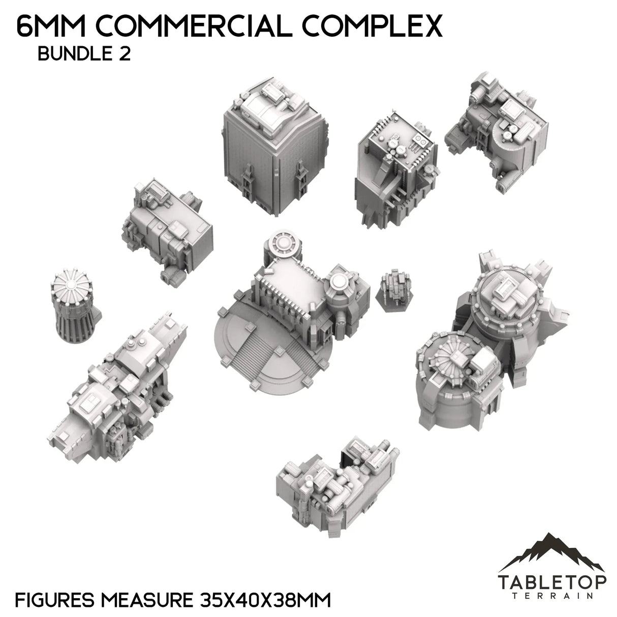Tabletop Terrain Building 6mm Sci-Fi Commercial Complex Bundle 2