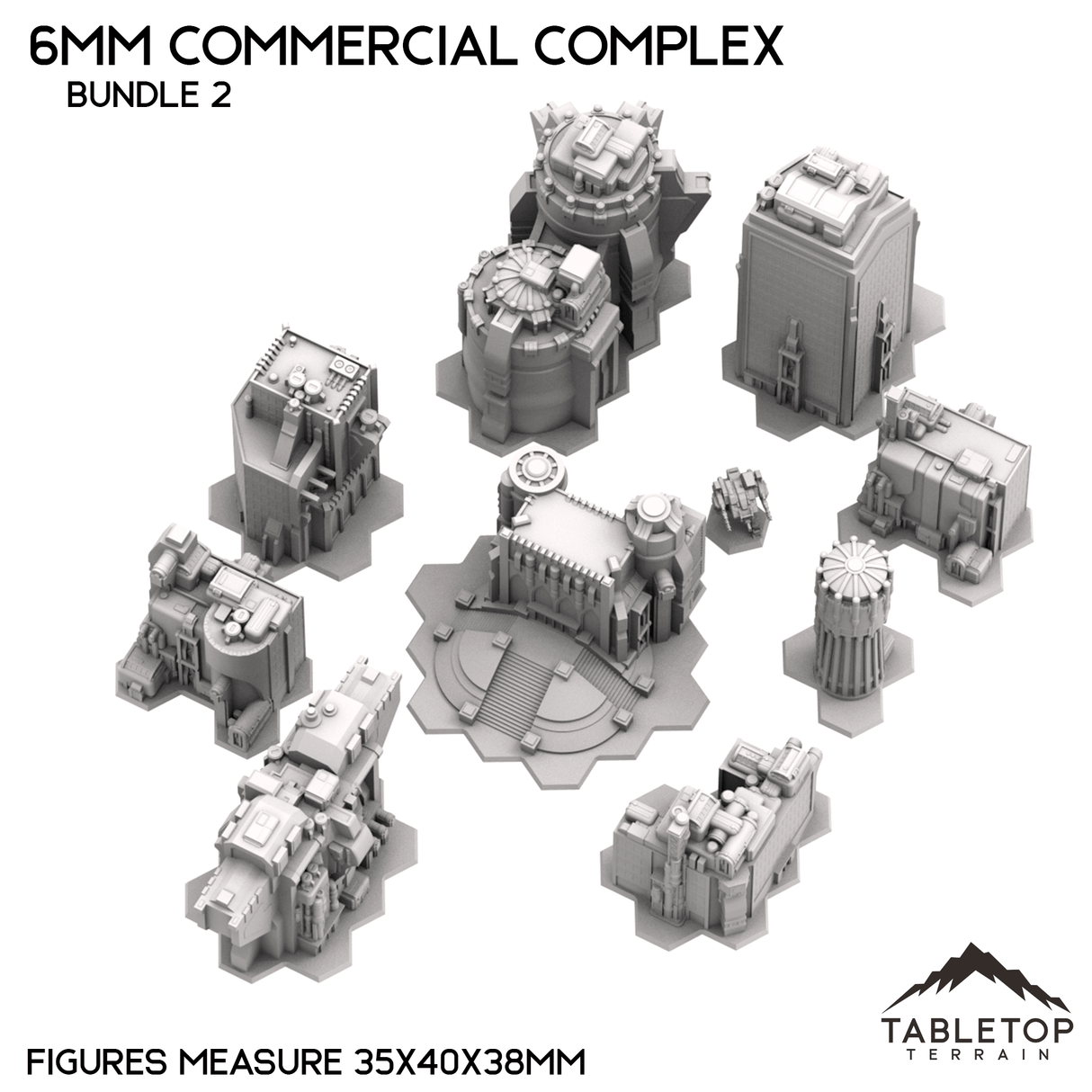 Tabletop Terrain Building 6mm Sci-Fi Commercial Complex Bundle 2