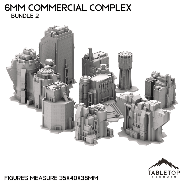 Tabletop Terrain Building 6mm Sci-Fi Commercial Complex Bundle 2