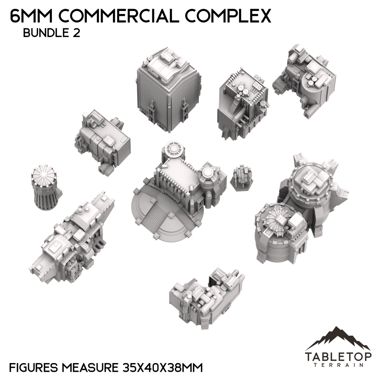 Tabletop Terrain Building 6mm Sci-Fi Commercial Complex Bundle 2
