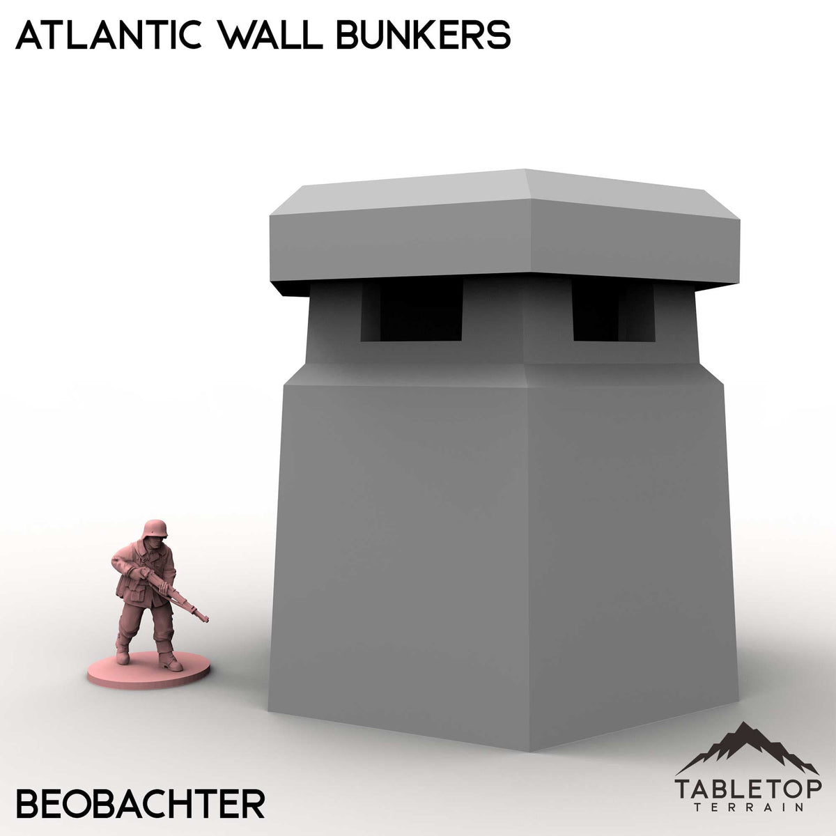 Tabletop Terrain Building Beobachter / 32mm Atlantic Wall Bunkers