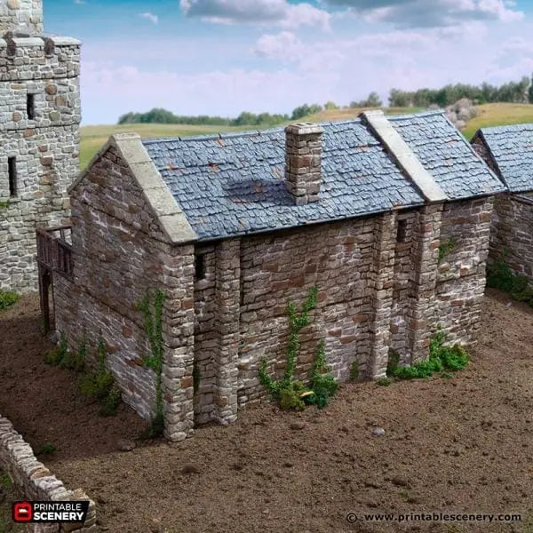 Tabletop Terrain Building Black Rock Barracks - Country & King - Fantasy Historical Building