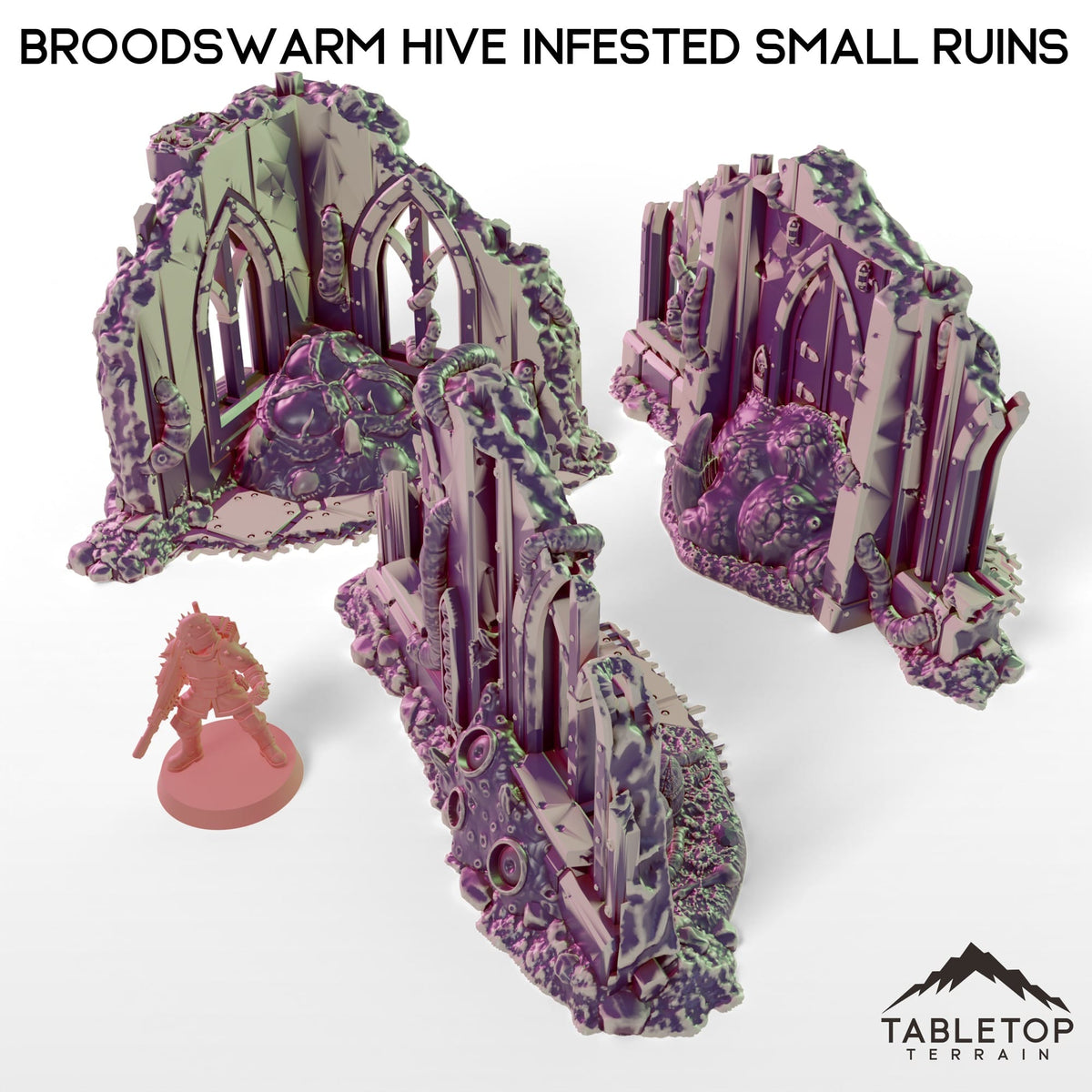 Tabletop Terrain Building Broodswarm Hive Infested Small Ruins