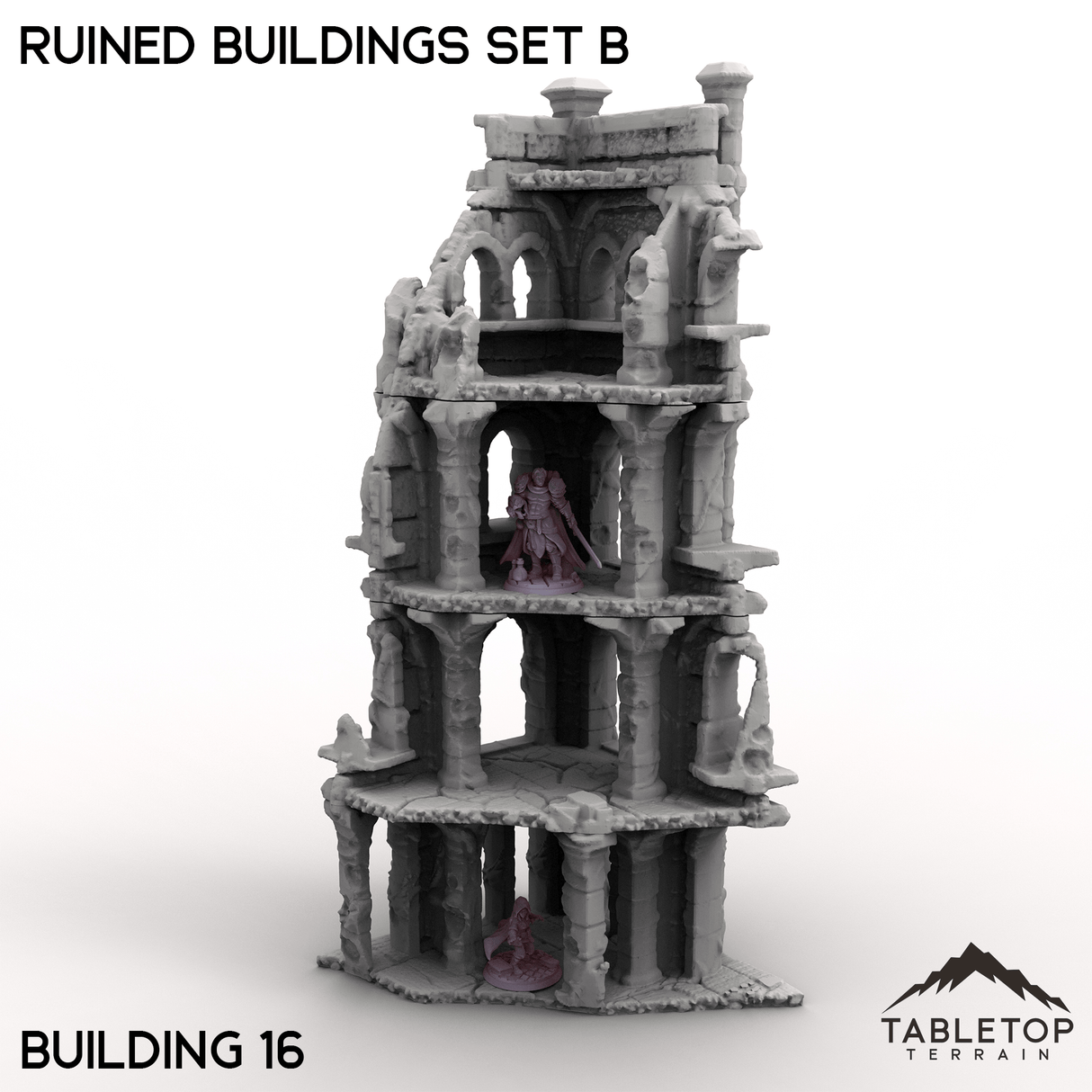 Tabletop Terrain Building Building 16 / 32mm Ruined Buildings Set B