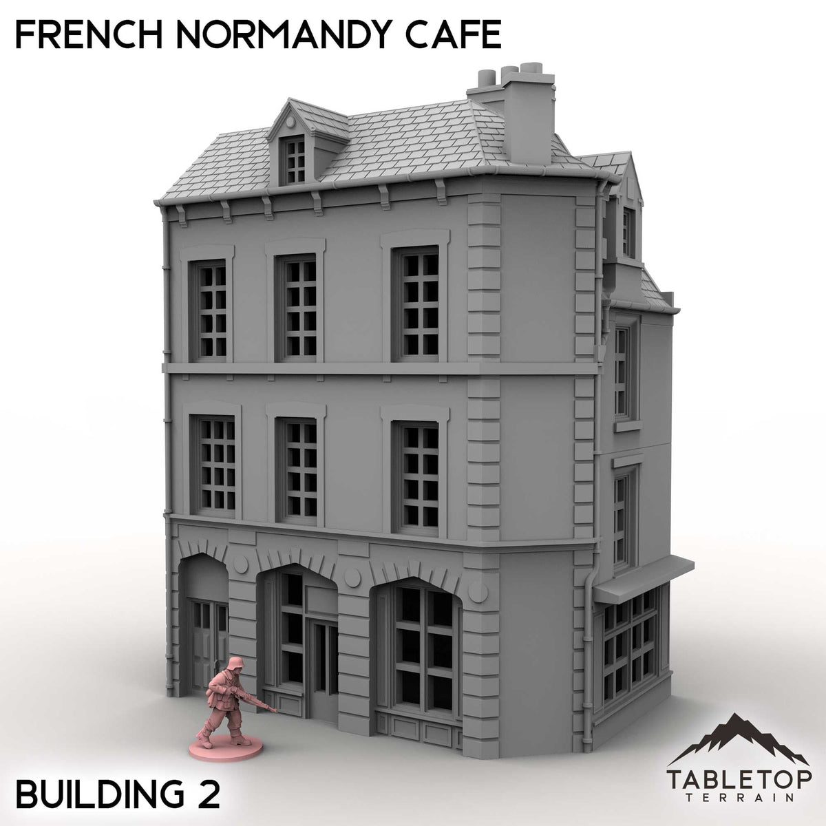 Tabletop Terrain Building Building 2 / 32mm French Normandy Corner Buildings