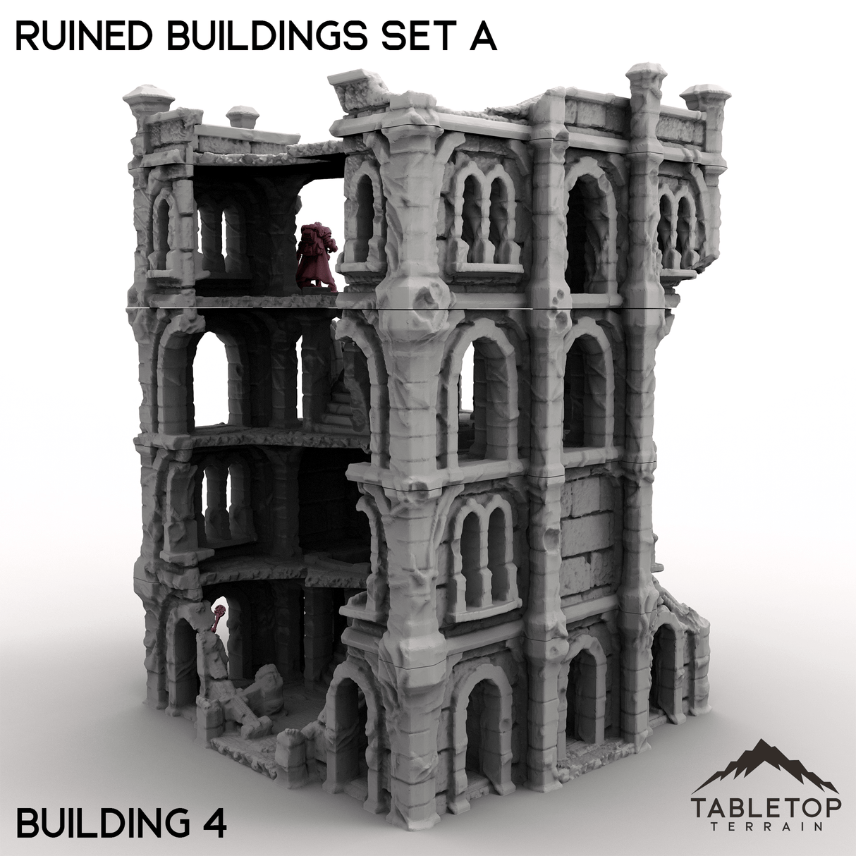 Tabletop Terrain Building Building 4 / 32mm Ruined Buildings Set A