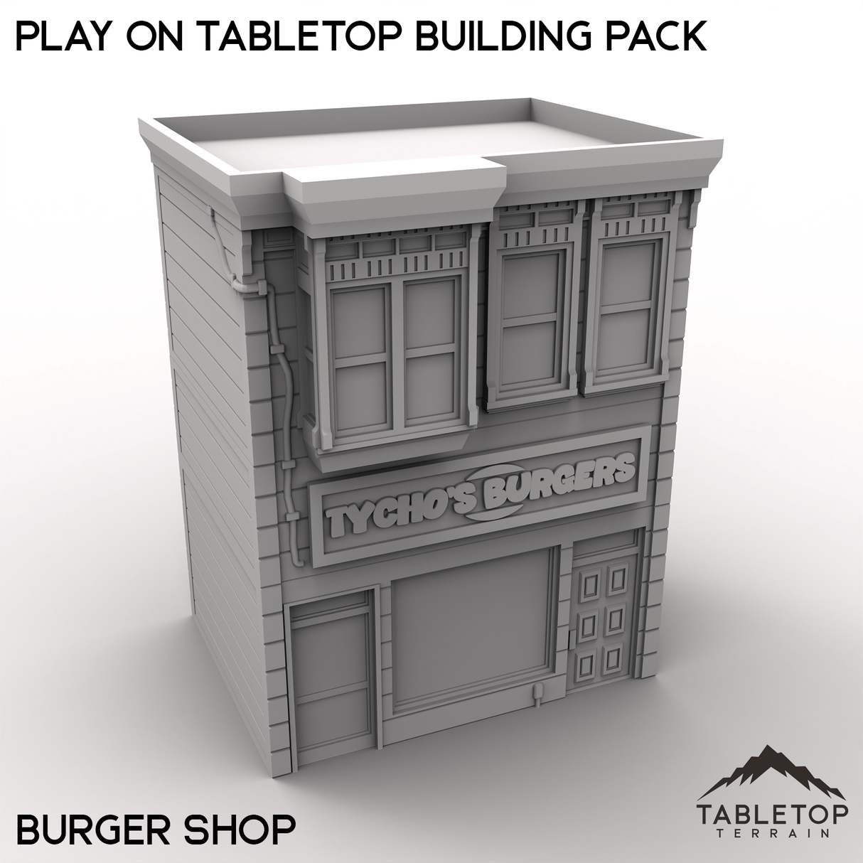 Tabletop Terrain Building Burger Shop / 40mm Play On Tabletop Building Pack