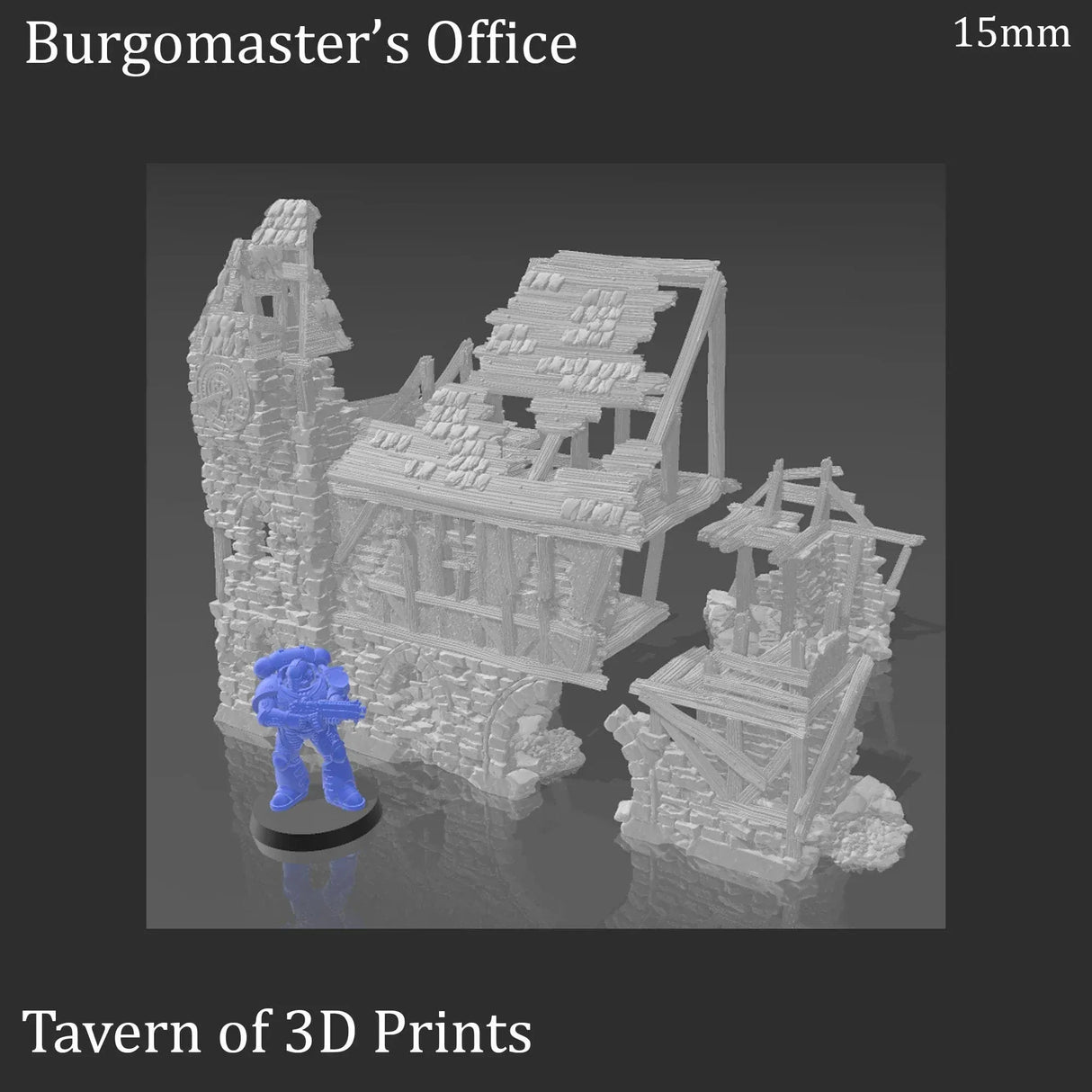 Tabletop Terrain Building Burgomaster's Office - Ruined Fantasy Building