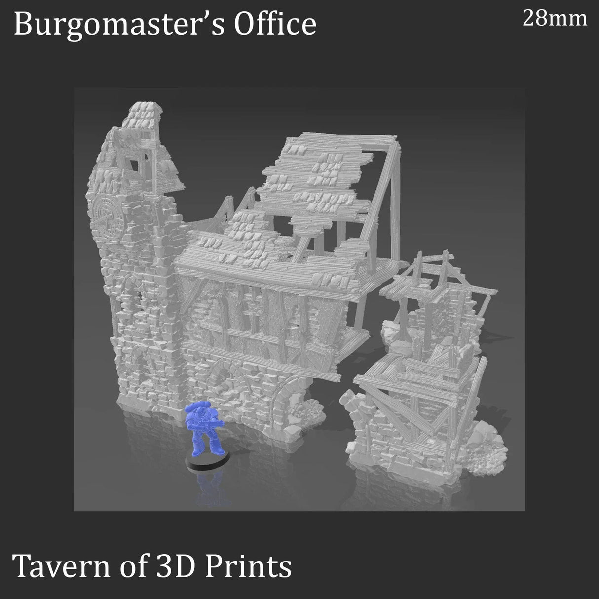 Tabletop Terrain Building Burgomaster's Office - Ruined Fantasy Building