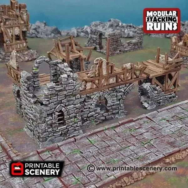 Tabletop Terrain Building Burgomaster's Office - Ruined Fantasy Building
