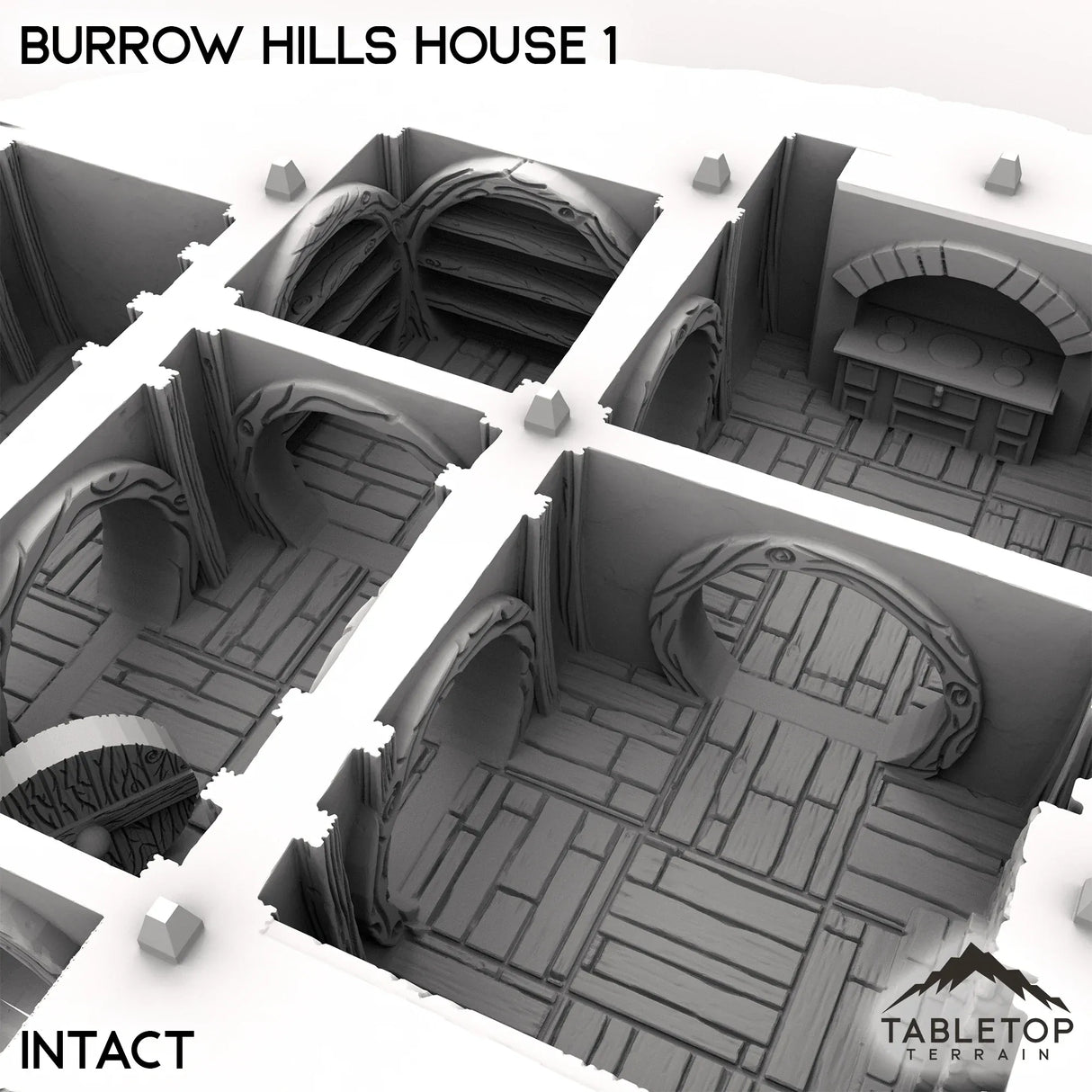 Tabletop Terrain Building Burrow Hills House 1