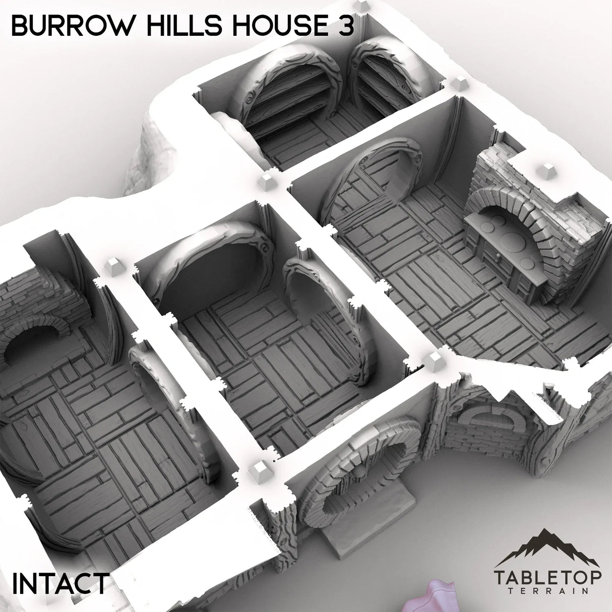 Tabletop Terrain Building Burrow Hills House 3