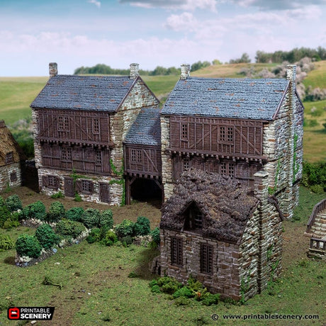 Tabletop Terrain Building Cobblestone Way - Country & King - Fantasy Historical Building
