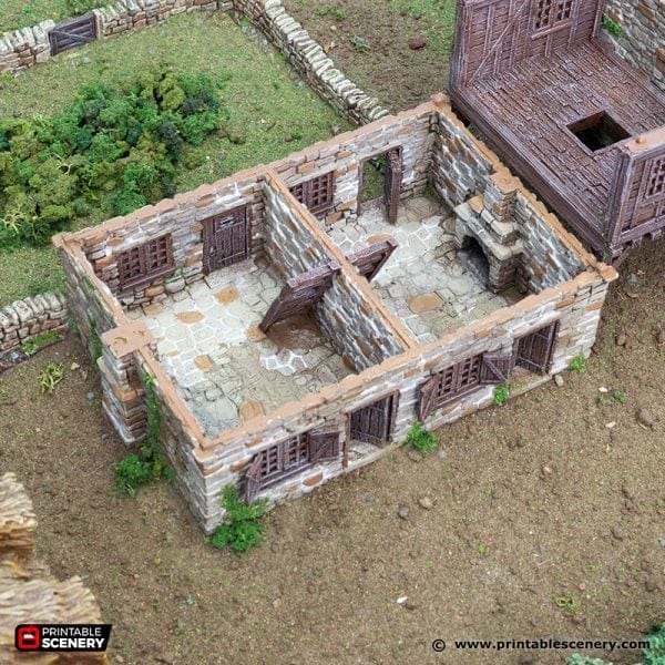 Tabletop Terrain Building Cobblestone Way - Country & King - Fantasy Historical Building