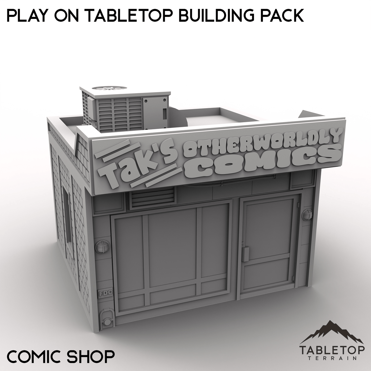 Tabletop Terrain Building Comic Shop / 40mm Play On Tabletop Building Pack