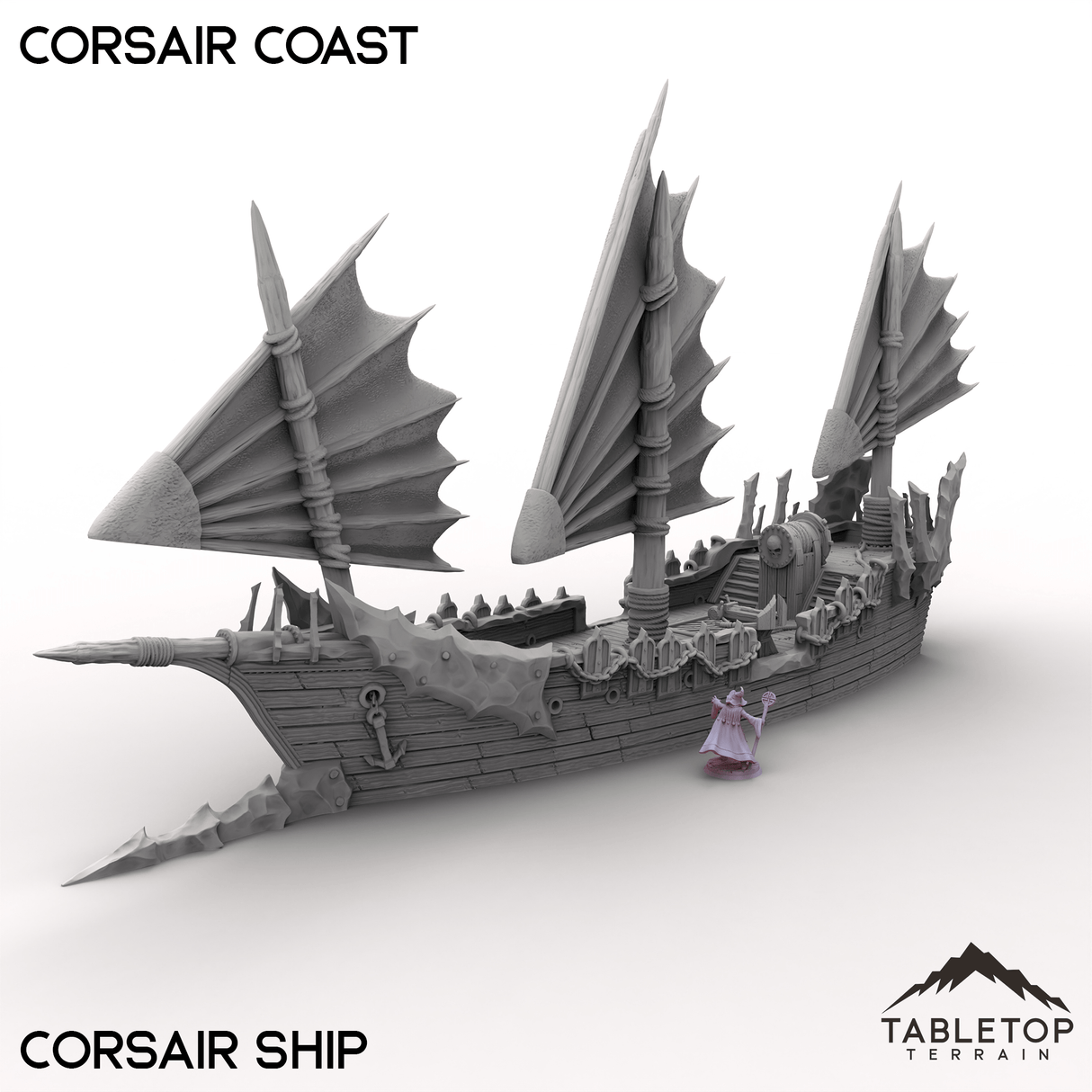 Tabletop Terrain Building Corsair Ship / 32mm Corsair Coast