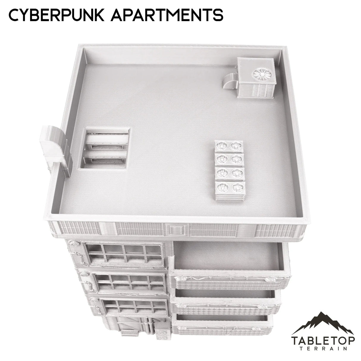 Tabletop Terrain Building Cyberpunk Apartments - Cyberpunk Building