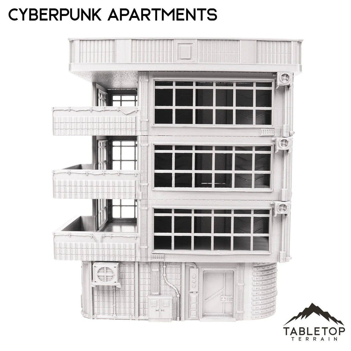 Tabletop Terrain Building Cyberpunk Apartments - Cyberpunk Building