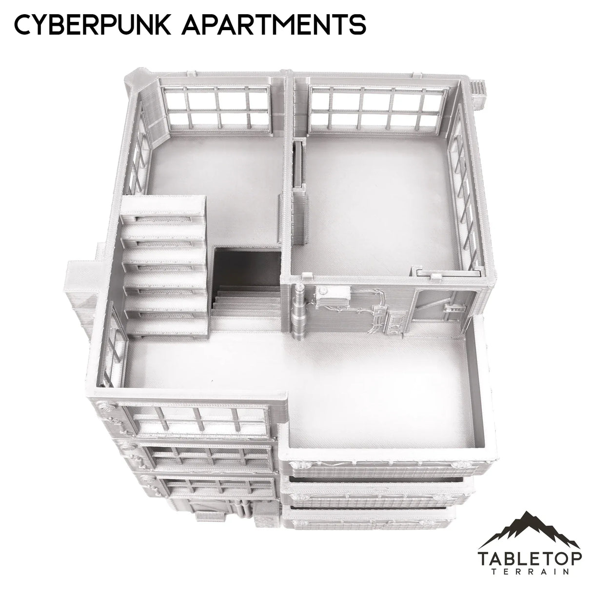 Tabletop Terrain Building Cyberpunk Apartments - Cyberpunk Building