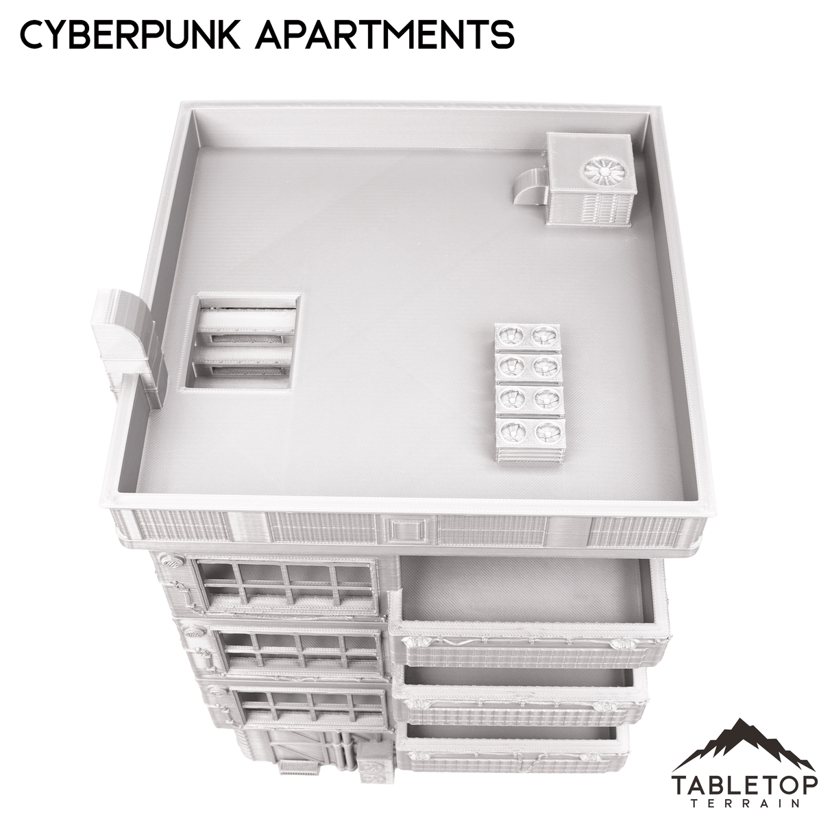 Tabletop Terrain Building Cyberpunk Apartments - Cyberpunk Building