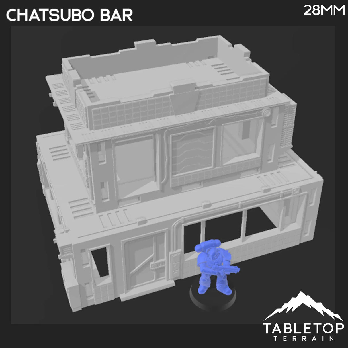 Tabletop Terrain Building Cyberpunk Chatsubo Bar - Cyberpunk Building