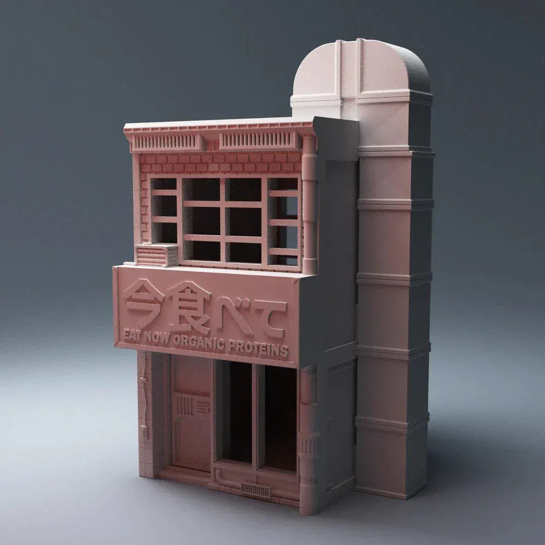 Tabletop Terrain Building Cyberpunk Small Restaurant - Cyberpunk Building