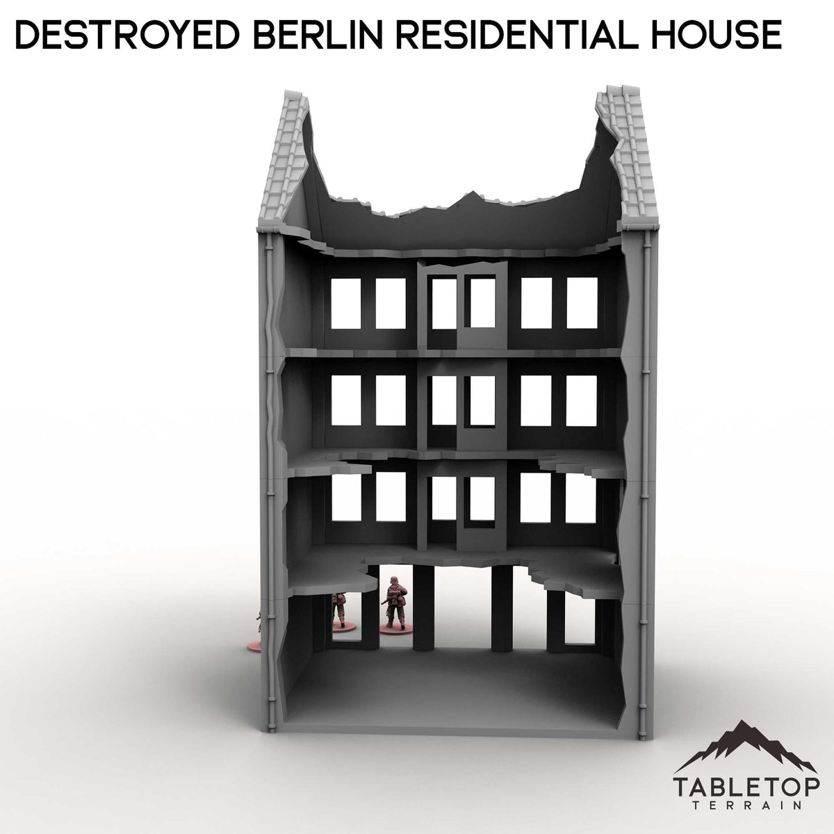 Tabletop Terrain Building Destroyed Berlin Residential House