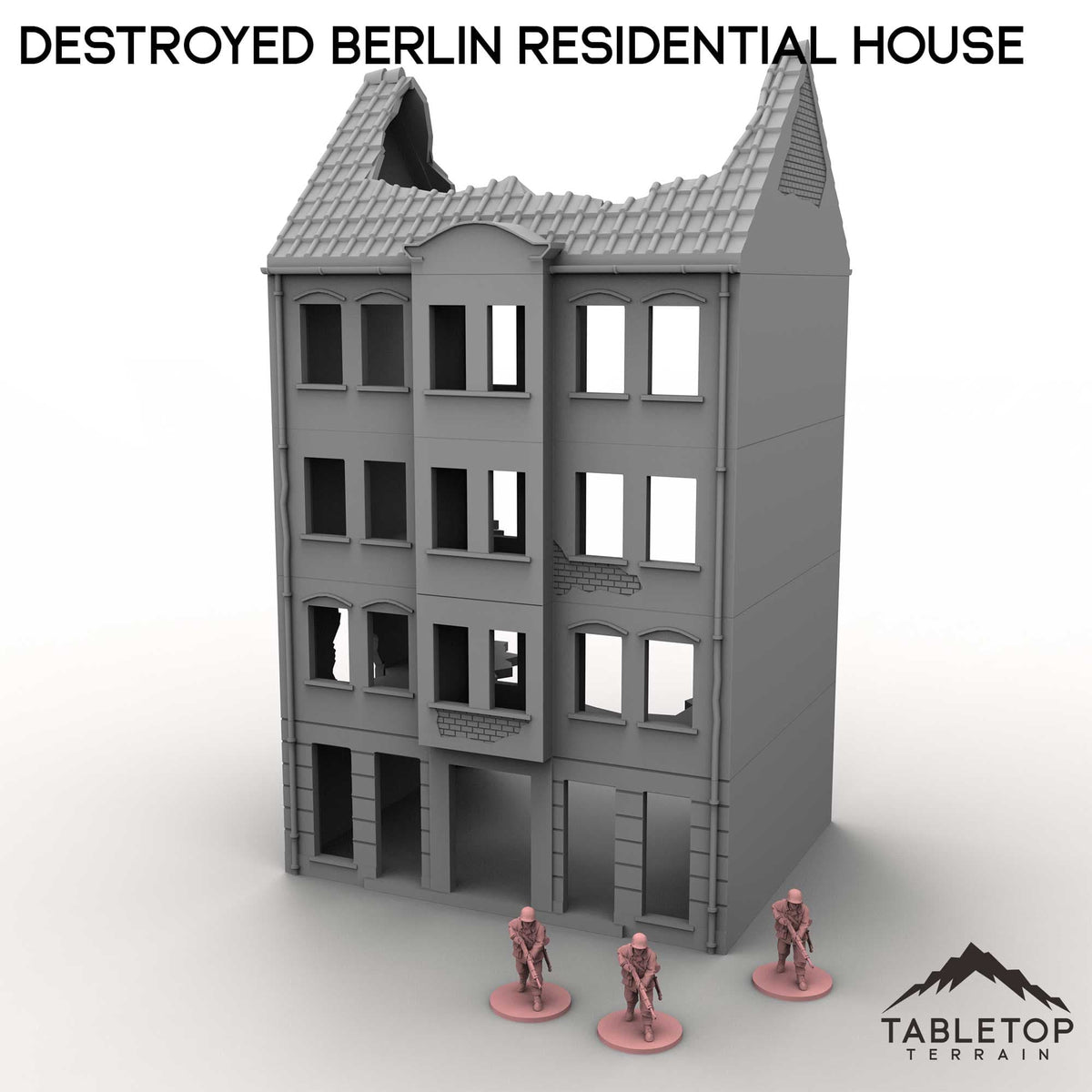 Tabletop Terrain Building Destroyed Berlin Residential House