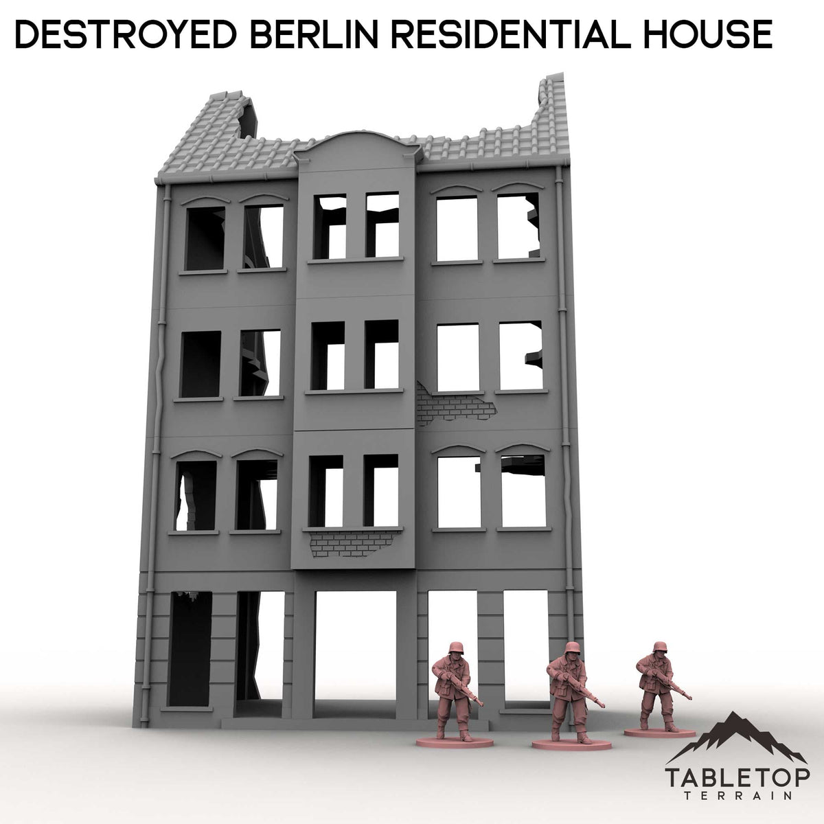 Tabletop Terrain Building Destroyed Berlin Residential House