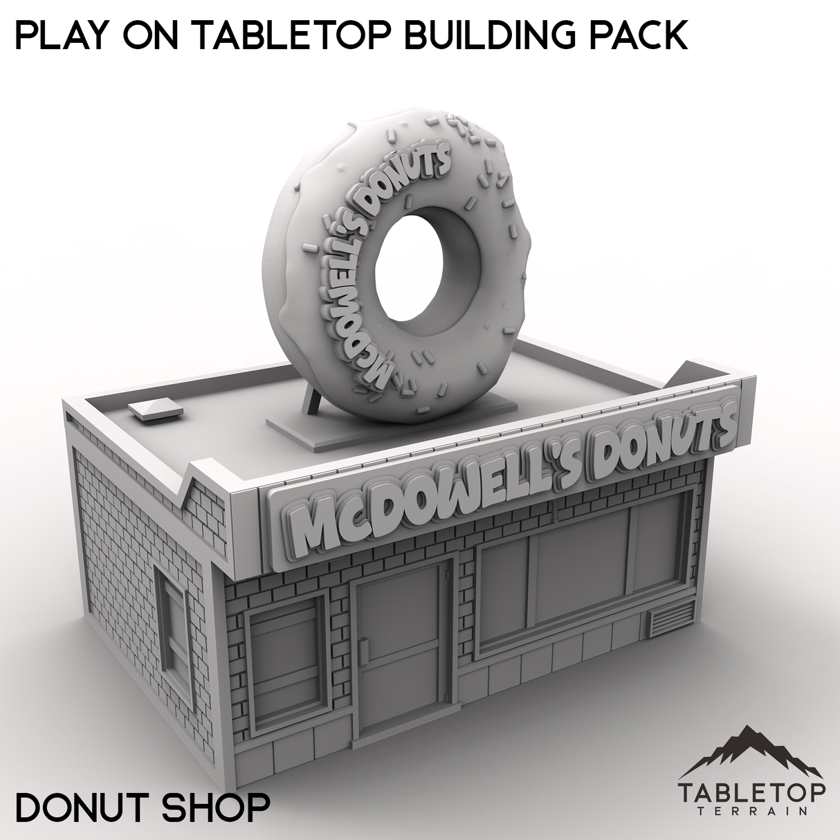 Tabletop Terrain Building Donut Shop / 40mm Play On Tabletop Building Pack