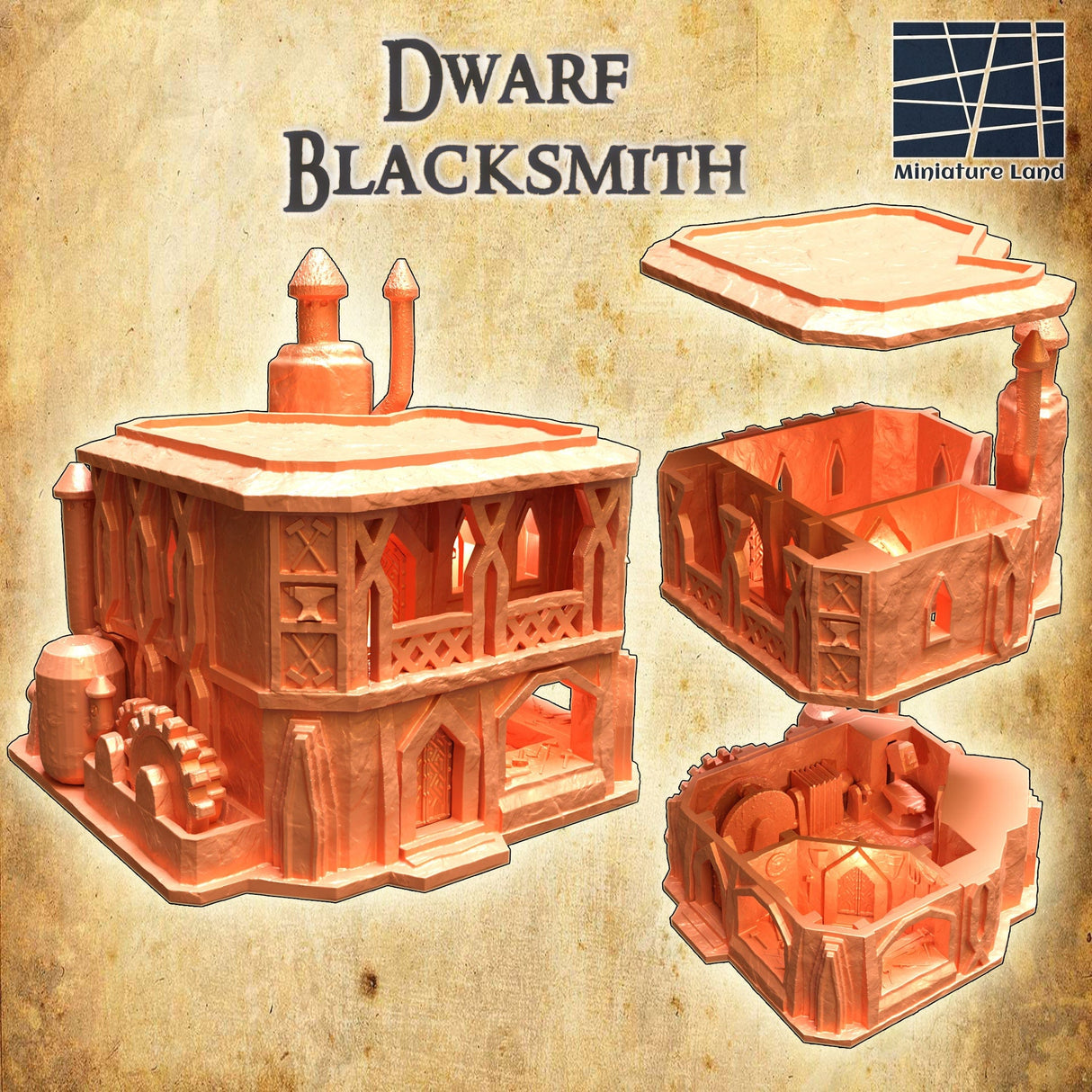 Tabletop Terrain Building Dwarf Blacksmith House