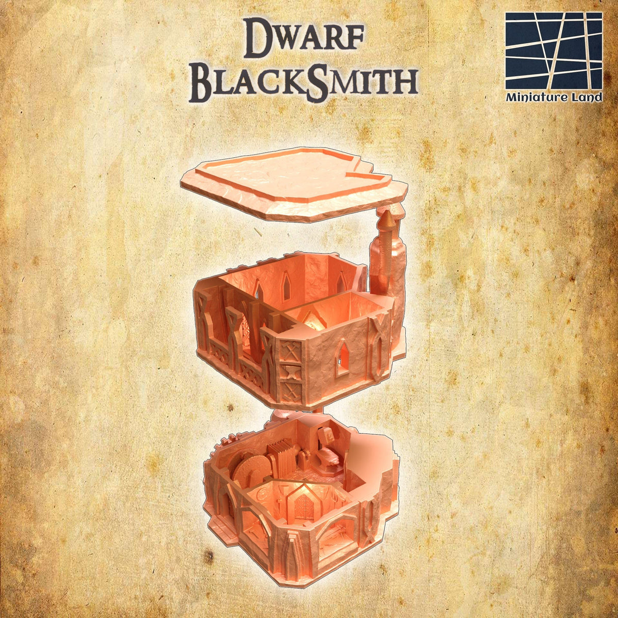 Tabletop Terrain Building Dwarf Blacksmith House