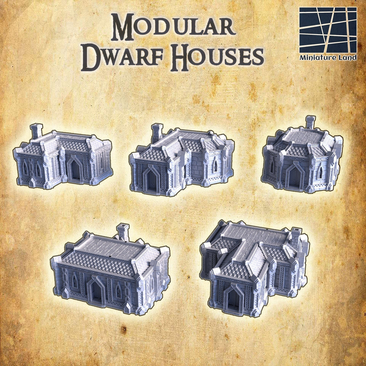 Tabletop Terrain Building Dwarven Houses