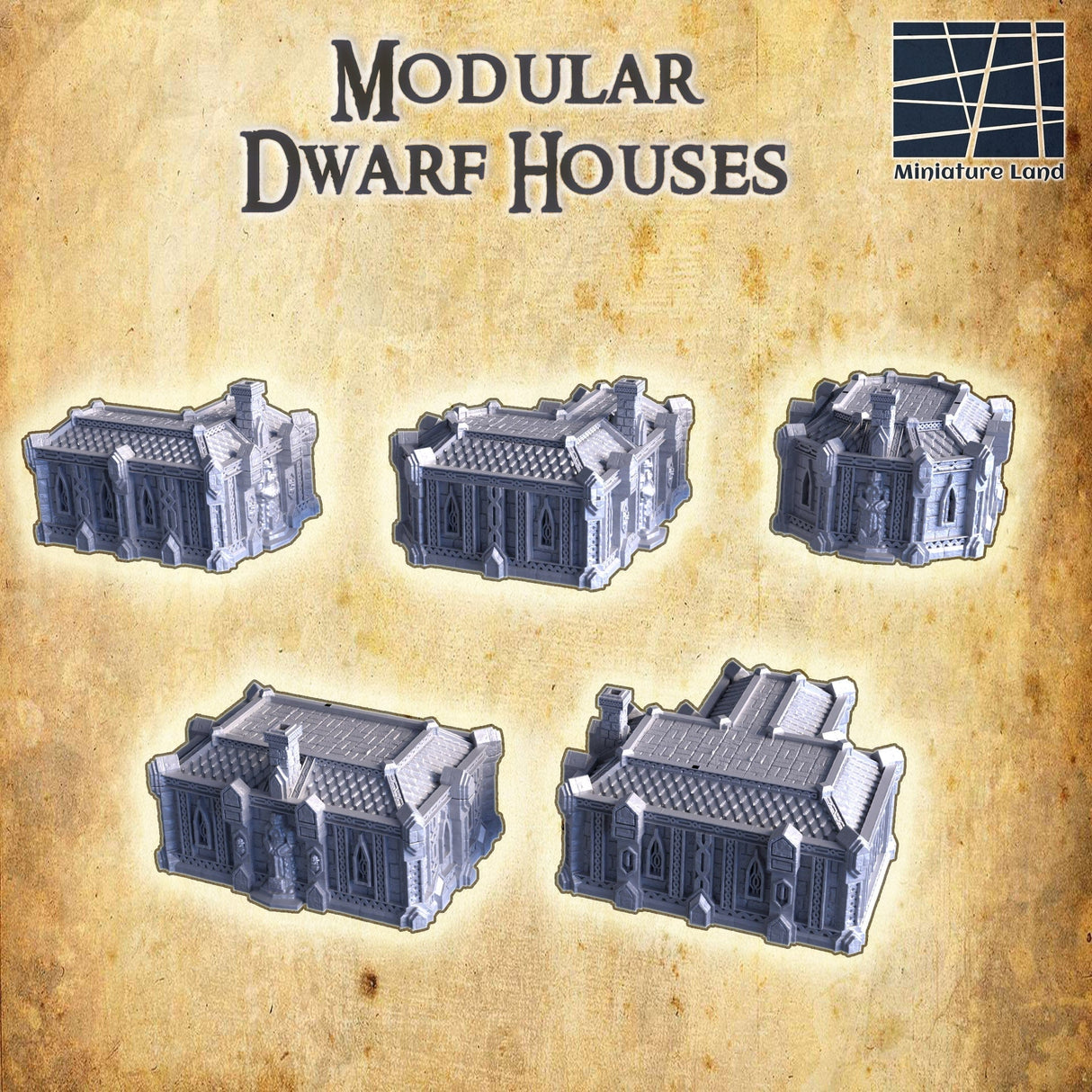 Tabletop Terrain Building Dwarven Houses