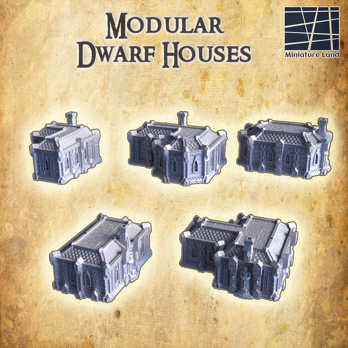 Tabletop Terrain Building Dwarven Houses