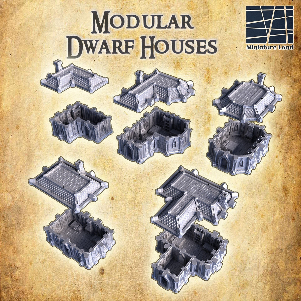 Tabletop Terrain Building Dwarven Houses