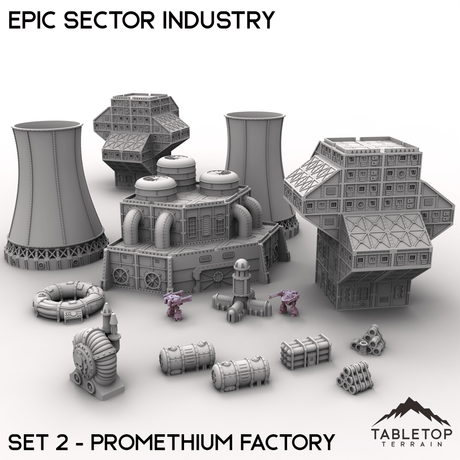 Tabletop Terrain Building Epic Sector Industry - Set 2 - Promethium Factory