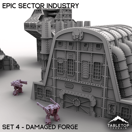 Tabletop Terrain Building Epic Sector Industry - Set 4 - Damaged Forge